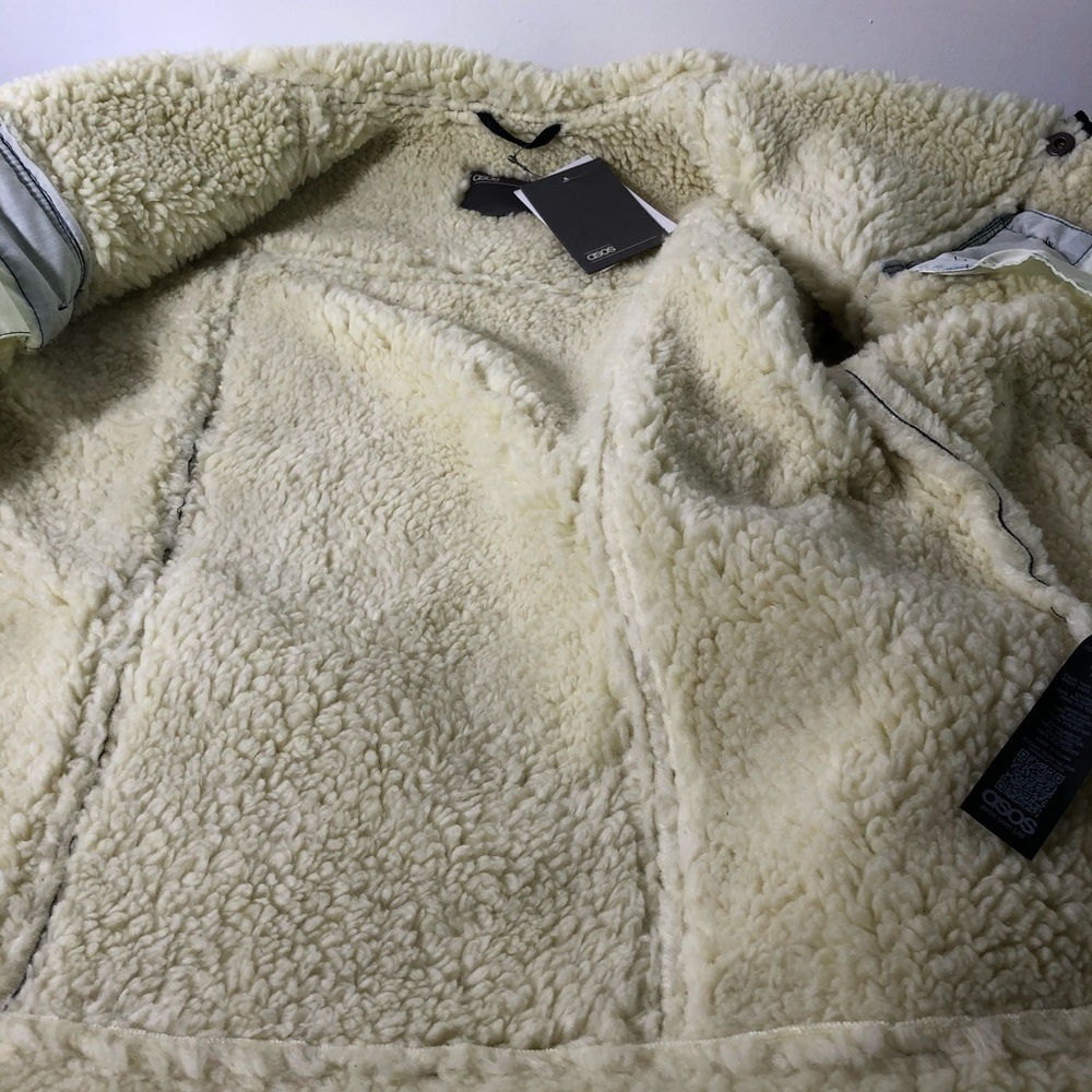 Asos Sherpa Lined and Trimmed Black Jacket - Picture 14 of 15